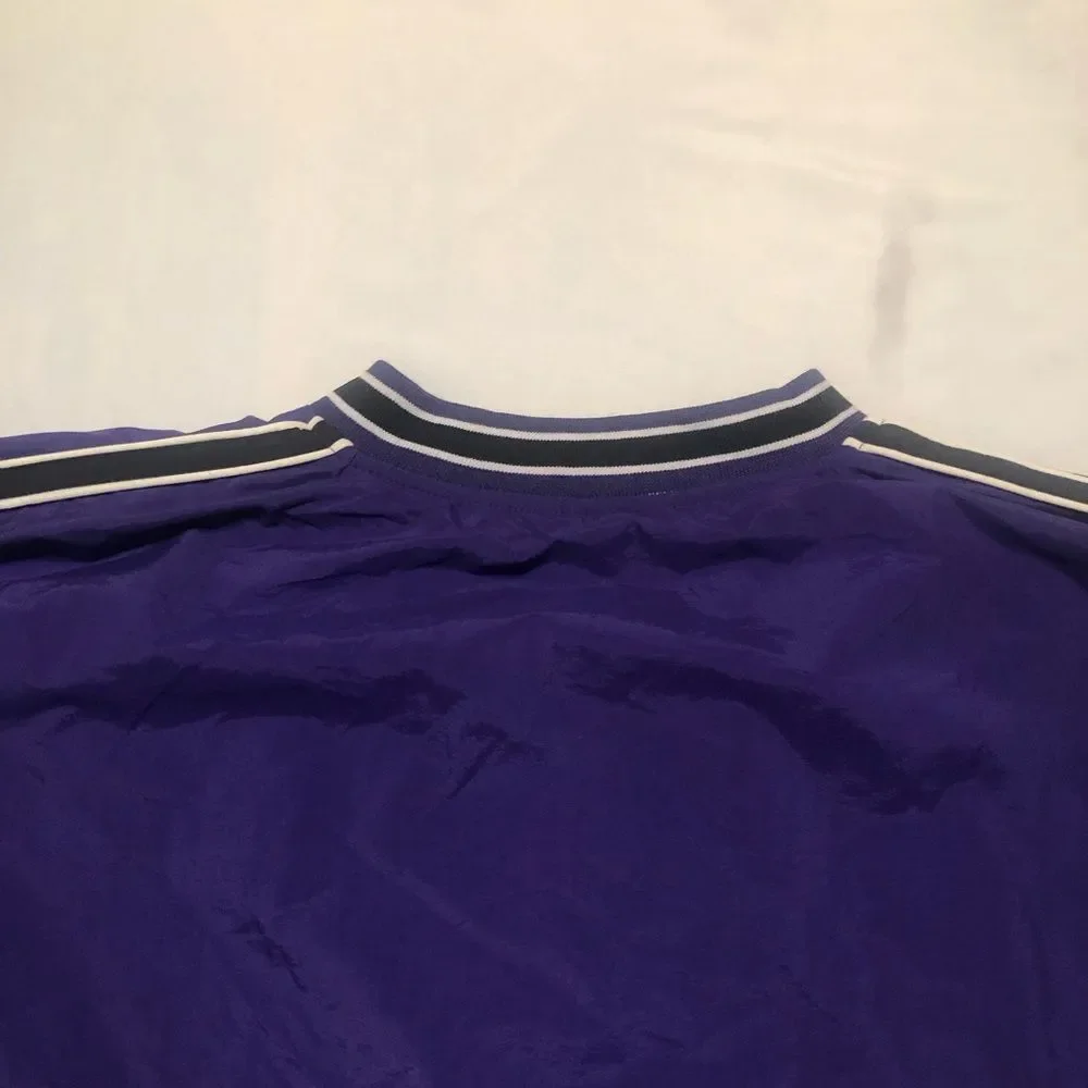 Mens Pullover Nylon Windbreaker Jacket VTG Game Sportswear Purple Black 2XL